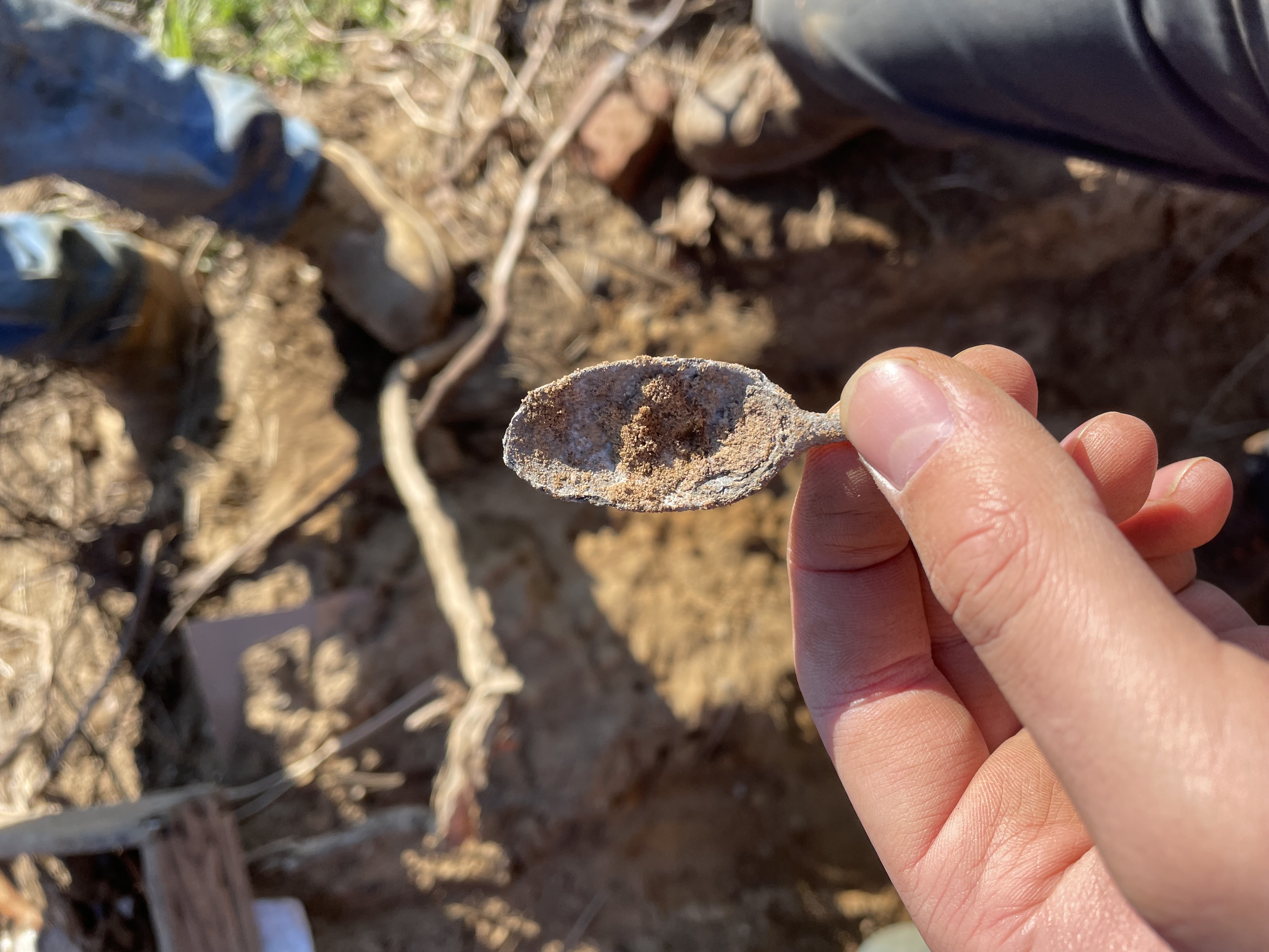 Pewter spoon from colonial-era settlement